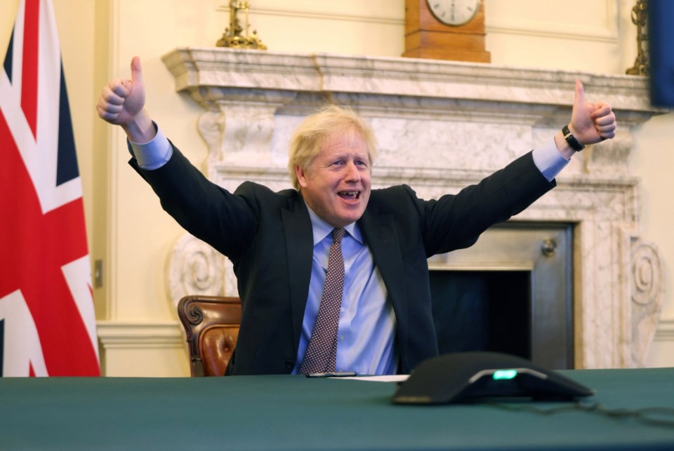 Boris Johnson joyous after securing the Christmas Eve Brexit deal