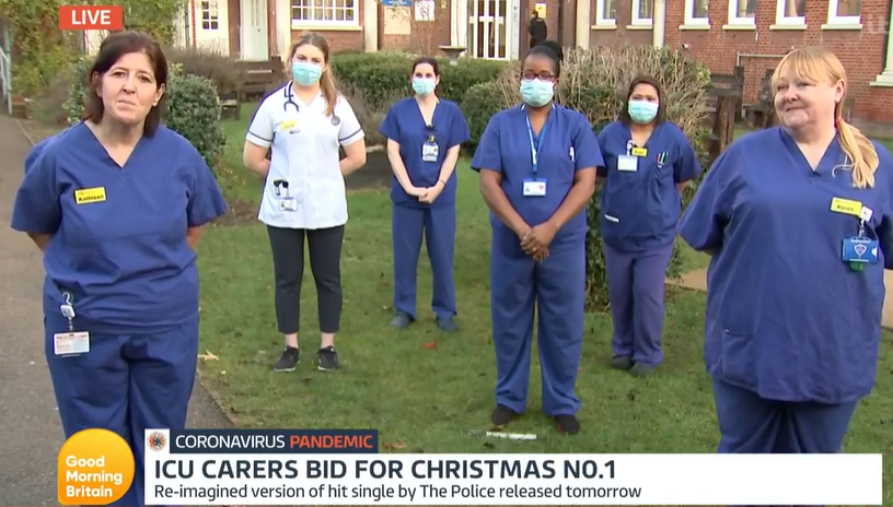 The nurses were part of the ICU Liberty Singers