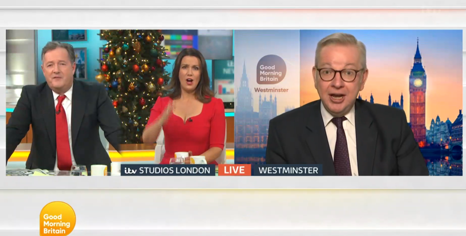 Piers was criticised for speaking over MP Michael Gove on today's GMB