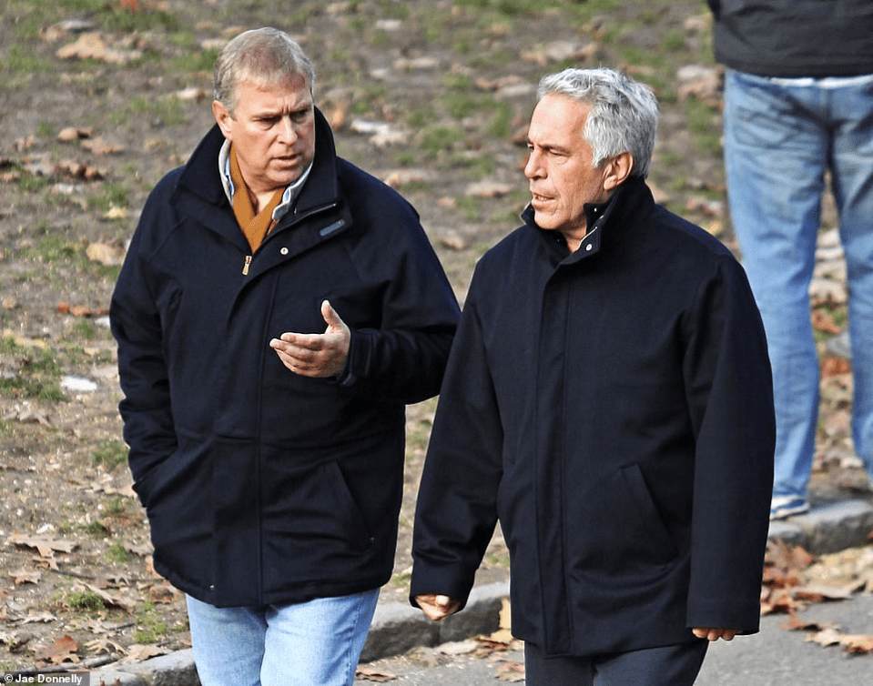 The Prince and Epstein pictured together in New York prior to the financier's arrest