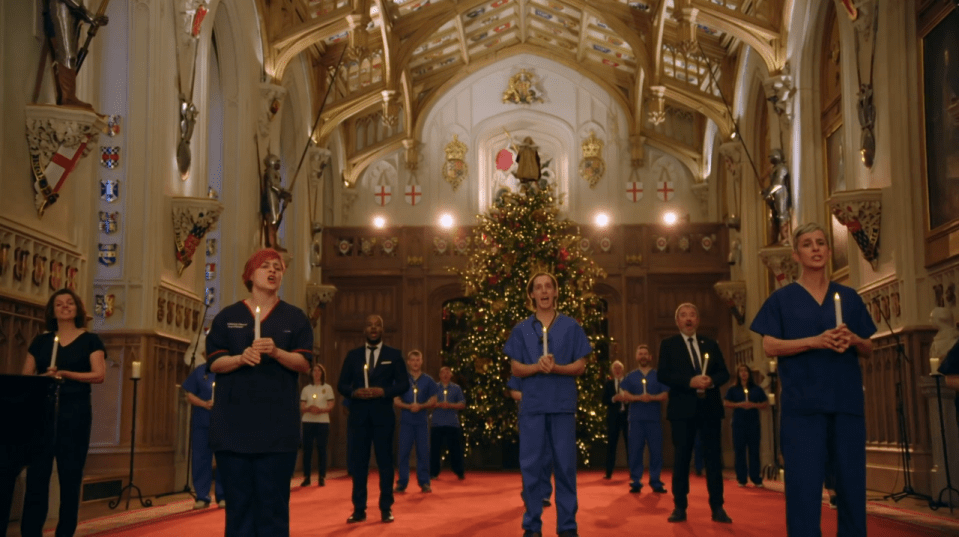 An NHS choir featured in the speech