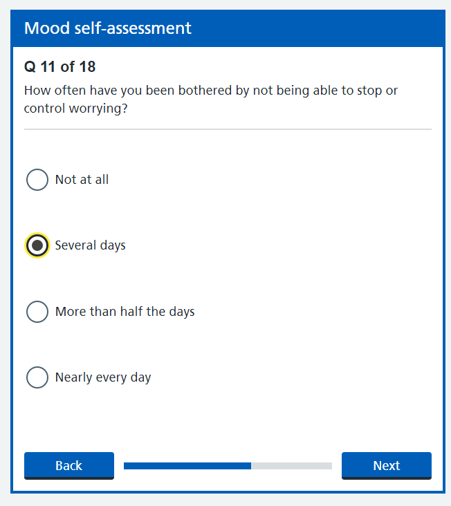 The NHS has created a mood assessment tool which asks about your feelings in the past two weeks