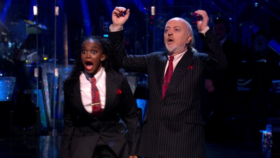 Bill Bailey and Oti Mabuse were stunned by the result 