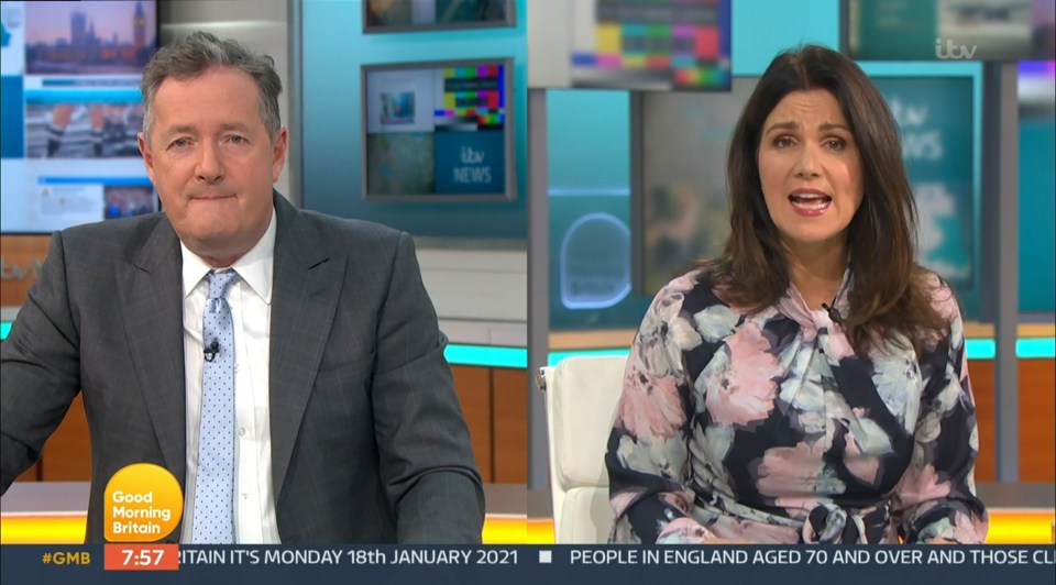 Susanna appears alongside Piers Morgan on GMB