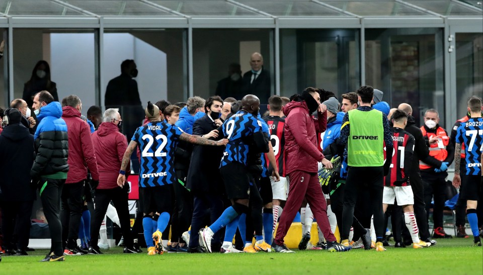 Tempers continued to boil over after the half-time whistle