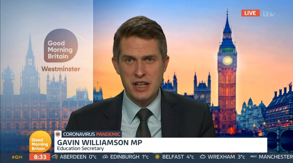 Education Secretary Gavin Williamson appeared on GMB last month