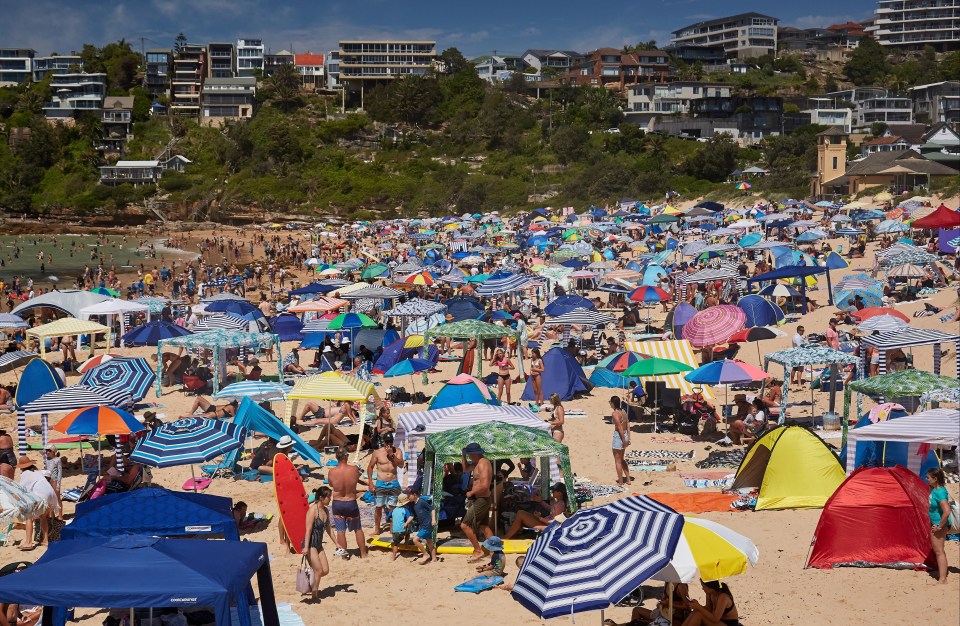 Bondi Beach was crowded this morning with locals celebrating Australia Day