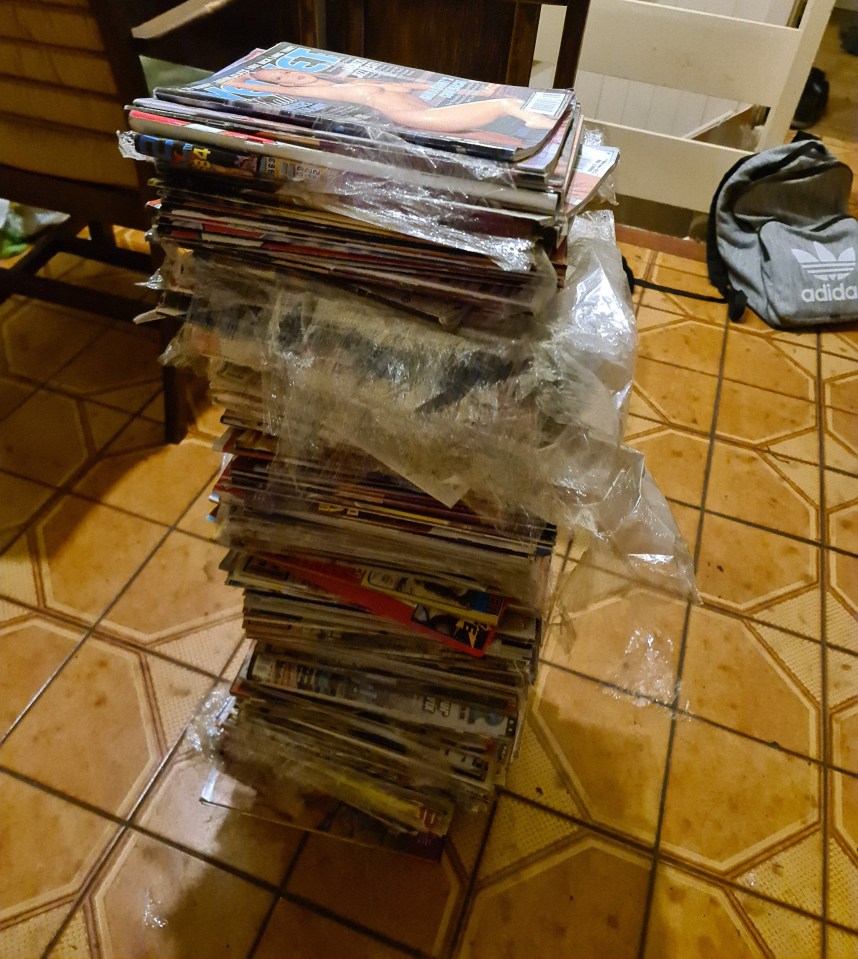 They found a mountain of porn – some of it over 20 years old – kept in pristine condition and wrapped in cellophane