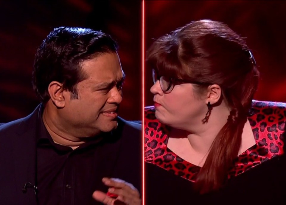 Paul Sinha and Jenny Ryan had a falling out on Beat The Chasers last night