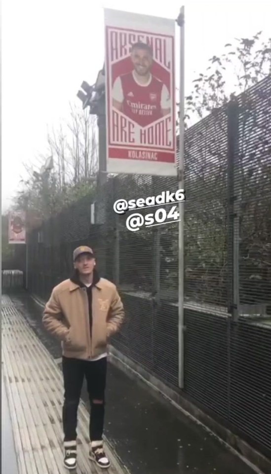 Ozil appeared to say 'farewell' to Arsenal in a short video on his Instagram story