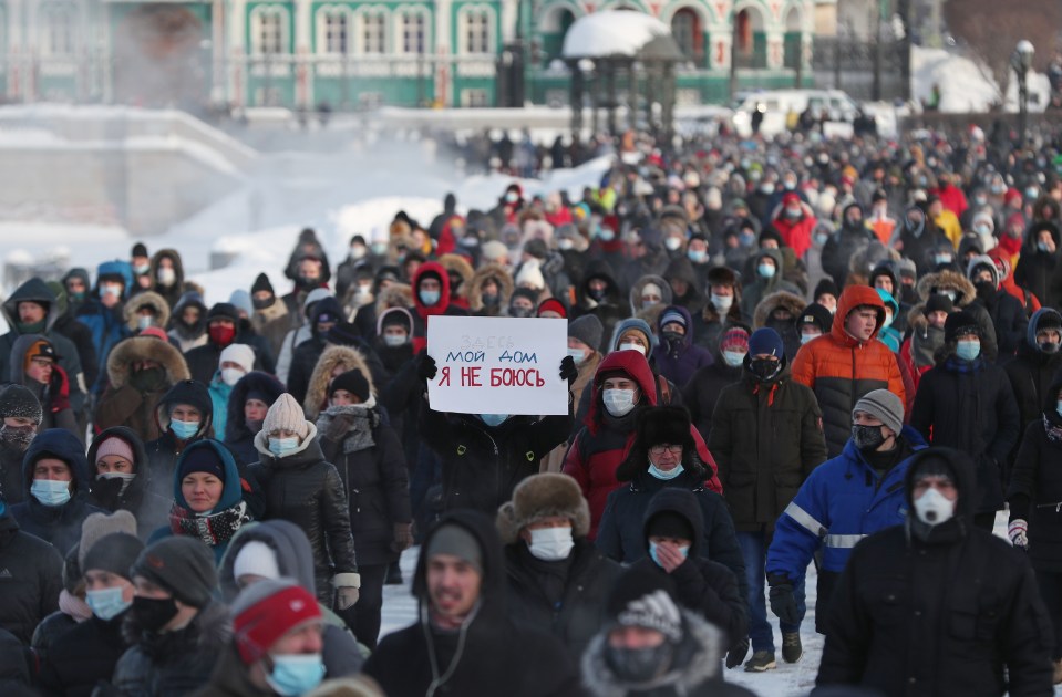 Protests were staged across Russia following Navalny’s arrest