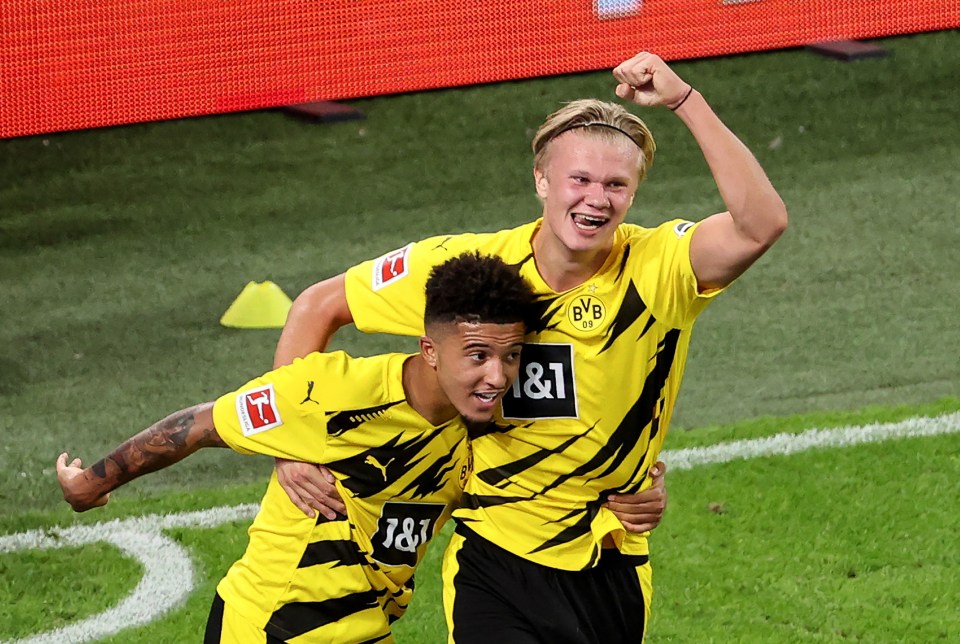 Borussia Dortmund pair Jadon Sancho and Erling Haaland