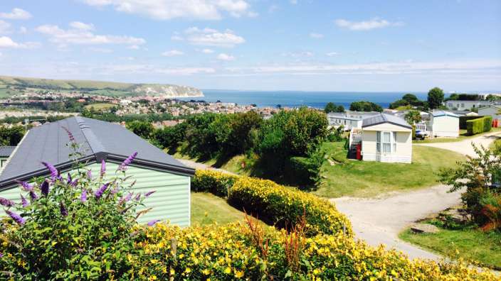 Guests can stay in caravans with beautiful coastal views in Dorset