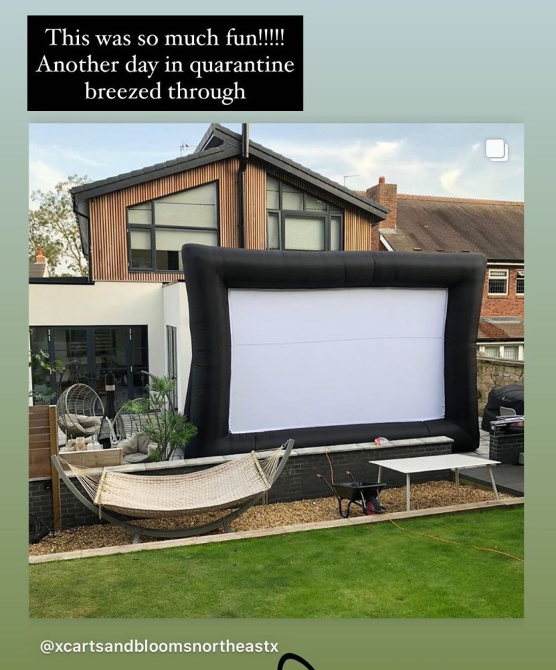 Charlotte, 30, transformed her huge back garden into a home cinema