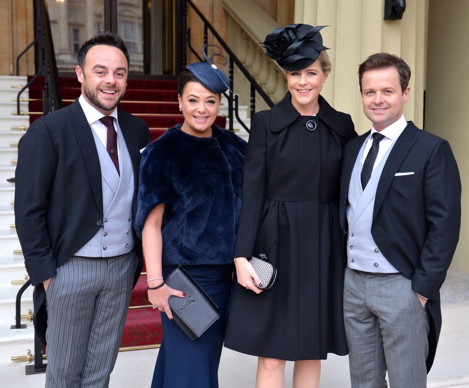 Lisa with Ant and Dec and Ali Astall at Buckingham Palace in 2020