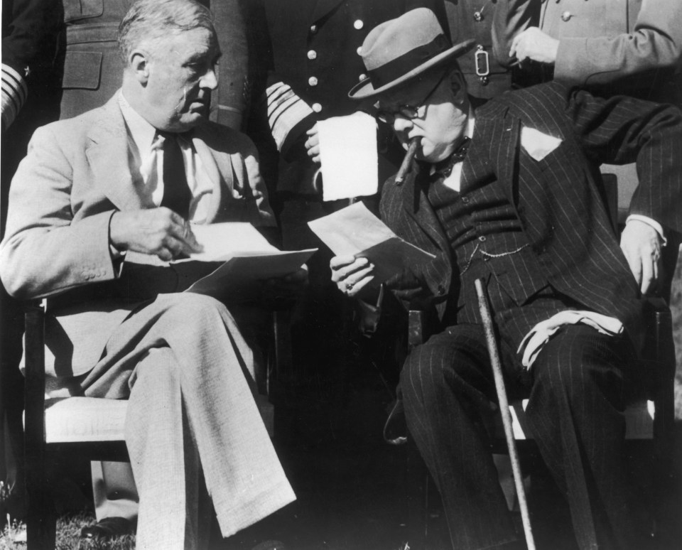 Churchill with former President Franklin D. Roosevelt in 1943