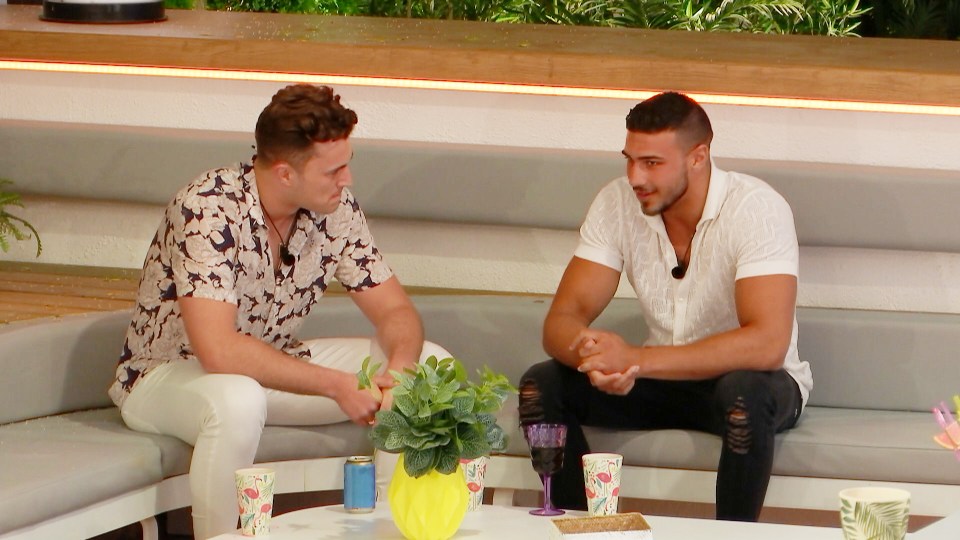 Curtis with Tommy Fury on Love Island