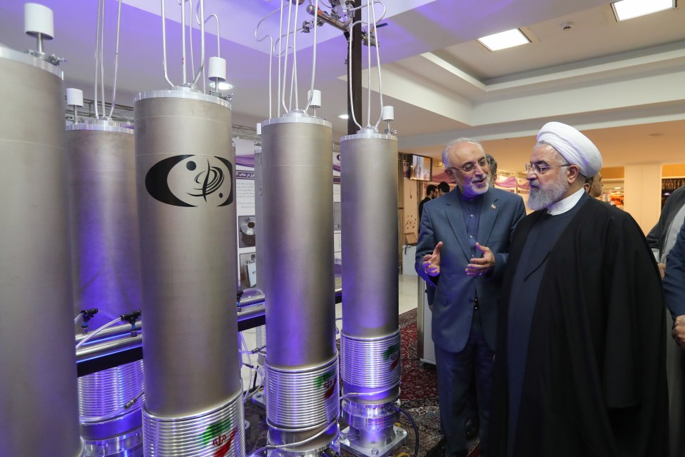 Iranian President Hassan Rouhani inspecting a nuclear site in Tehran