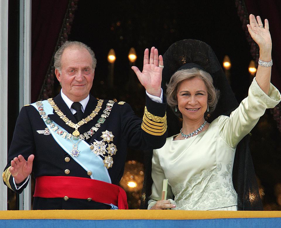 Juan Carlos of Spain and his wife Queen Sofia in Madrid in 2004