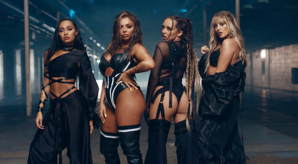 Leigh-Anne, Jesy, Jade and Perrie in the Sweet Melody video