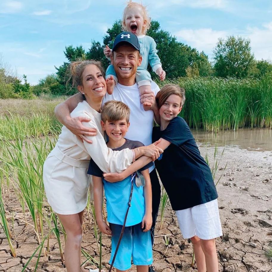 Stacey, pictured with her kids and partner Joe Swash, has been hailed as the best mum ever after her bathroom transformation