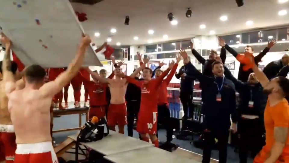 The National League side belt out Adele after a win