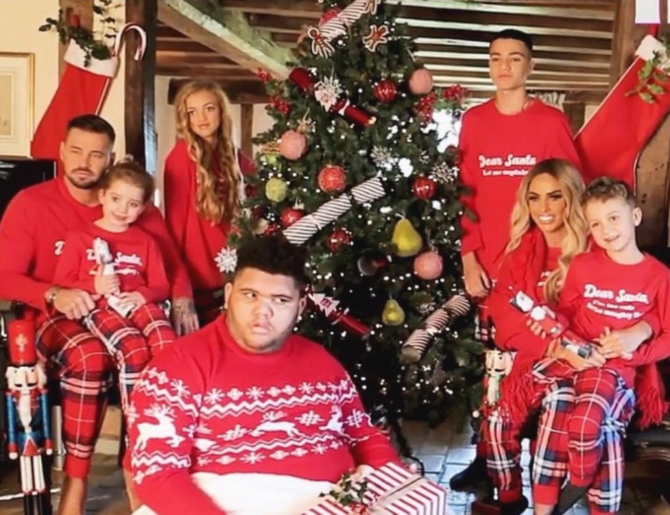 And spent their first Christmas together with Katie's five kids