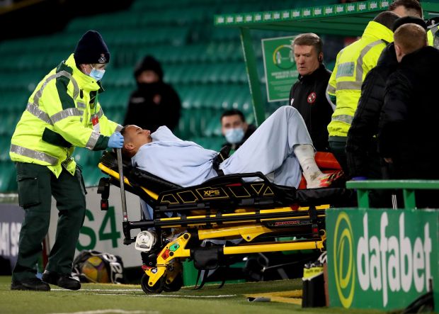 Celtic star Christopher Jullien is stretchered off