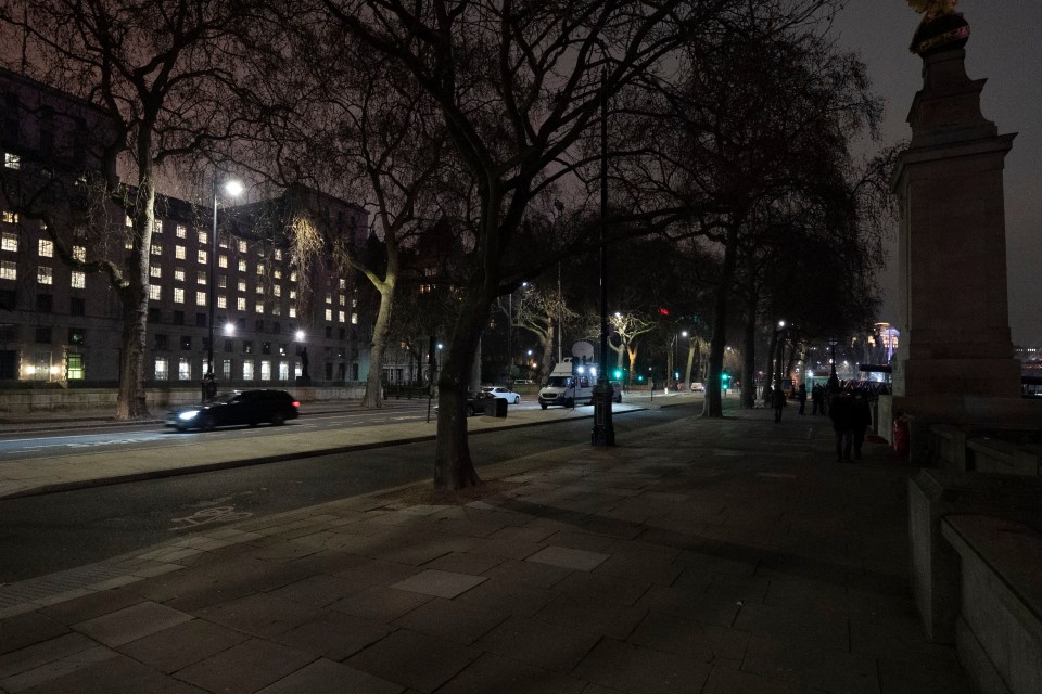 The north bank of the Thames in London was eerily quiet this New Year's Eve