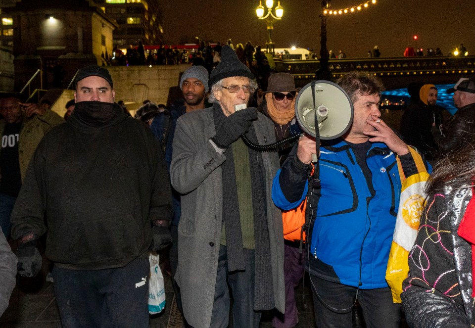 Piers Corbyn leads an anti-lockdown protest on New Year's Eve