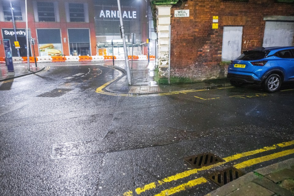 Central Manchester near the Arndale Centre on New Year's Eve this year