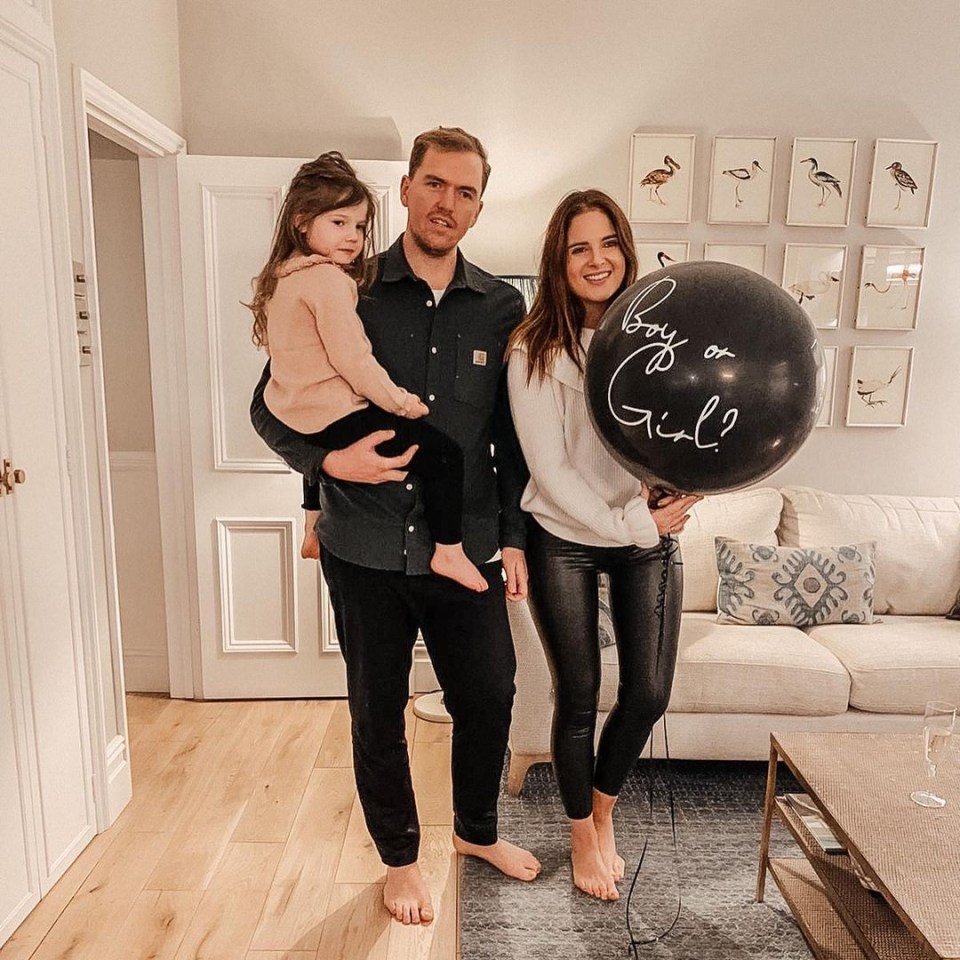 Binky Felstead is welcoming a baby boy with fiancé Max Darnton