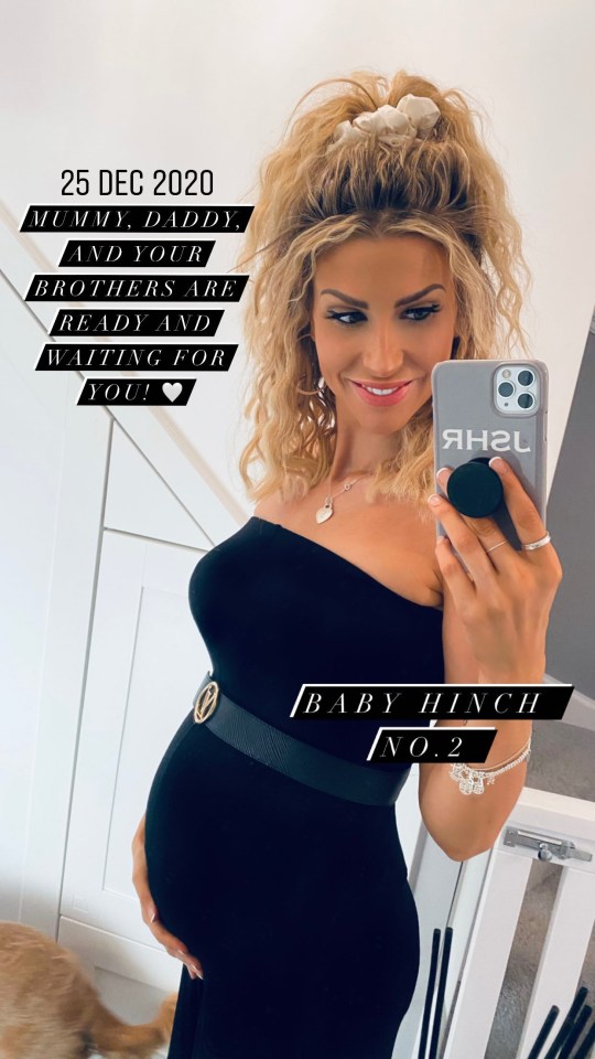 Mrs Hinch has shown off her growing baby bump in new pictures from Christmas Day