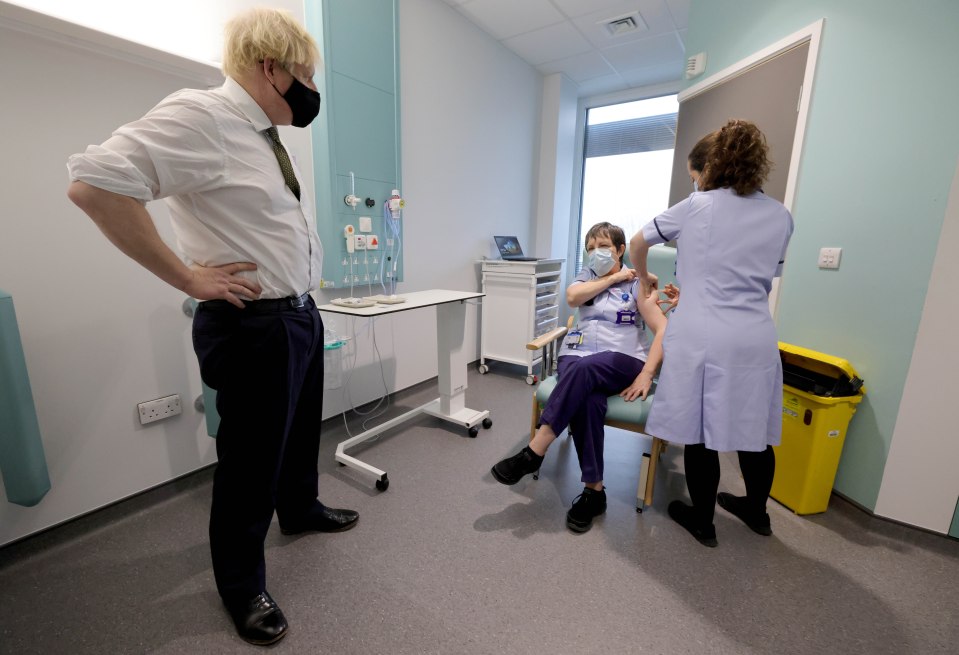 Boris watched the first people get the new Oxford vaccine today before the announcement