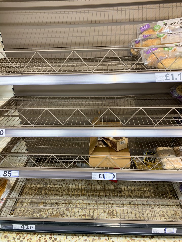 Brits across the country have seen empty shelves today