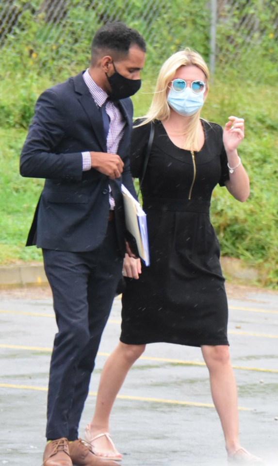 Zara Holland arriving at court in Barbados today