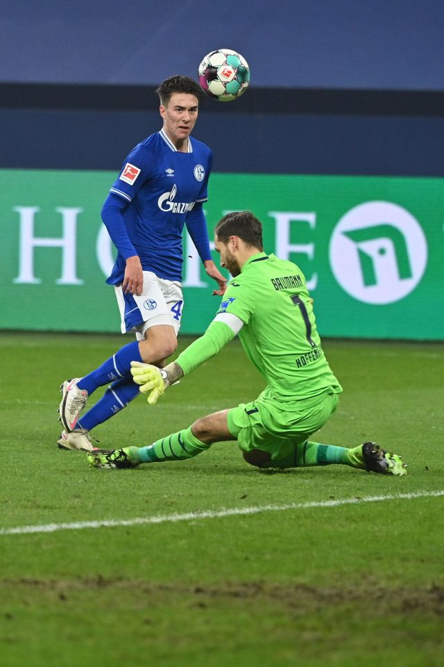 In only his second start Hoppe was in prolific form for Schalke netting three times