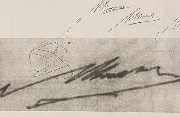 Documents show Maradona's original signature alongside forgery practices