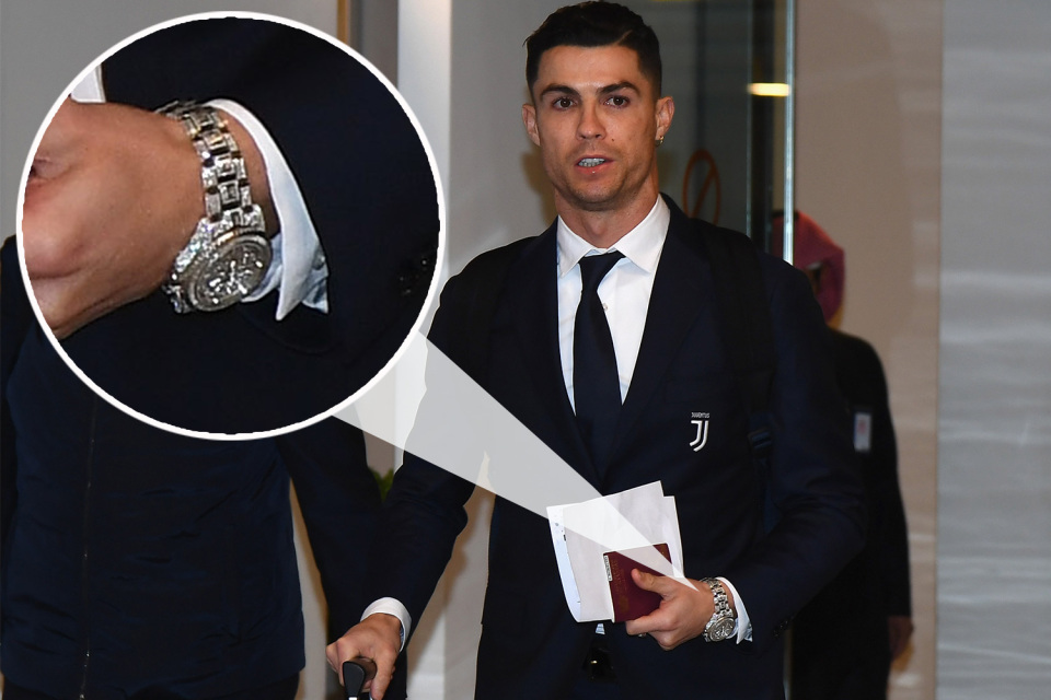 Lately, Ronaldo has been seen wearing a Rolex GMT Master Ice worth £380,000