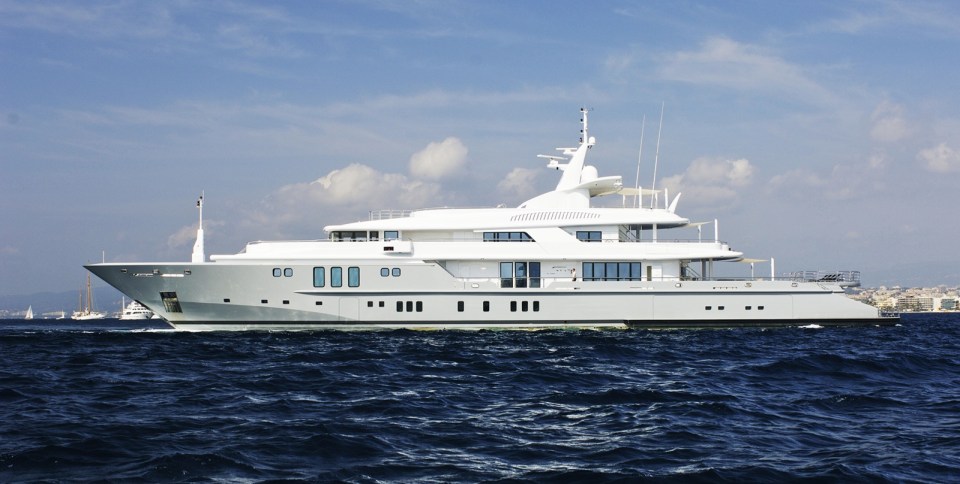 The superyacht measures 241ft in length and has room for 12 guests