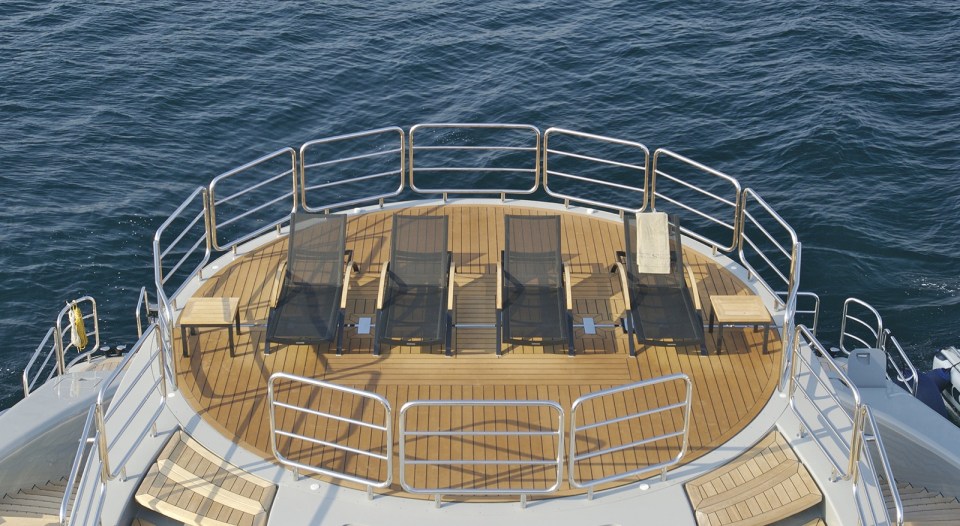 Guests can top up their tans on the sun deck