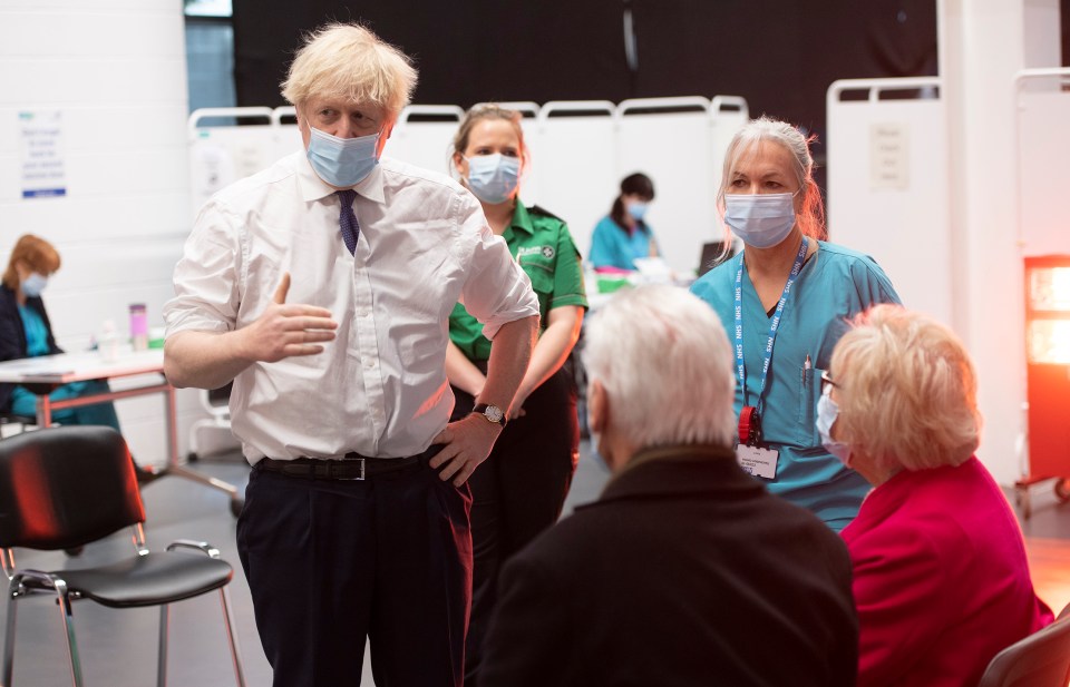 Boris Johnson today visited a vaccination centre at Bristol's Ashton Stadium