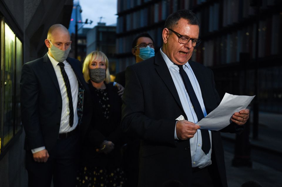 James Furlong's father Gary Furlong speaks outside of court after the sentencing