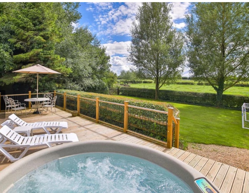 There are properties across the UK with luxurious hot tubs, like this one near Frome in Somerset