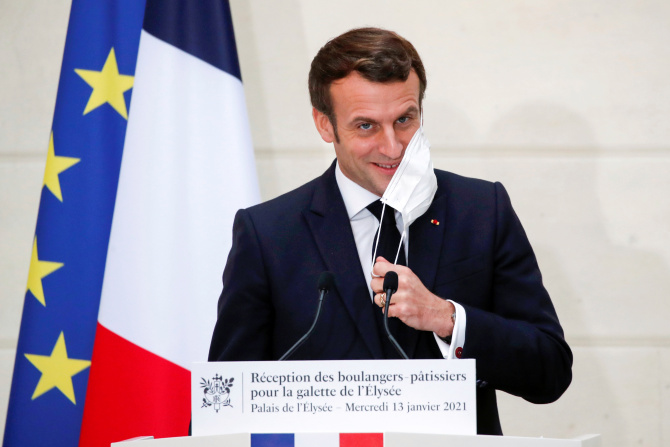 Macron waded into the row with bizarre claims