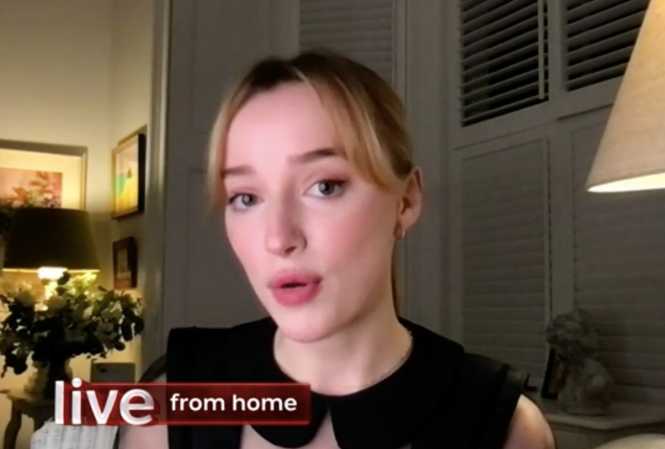 Phoebe Dynevor let slip what happens in the end season one of Bridgerton during a segment on The One Show last night