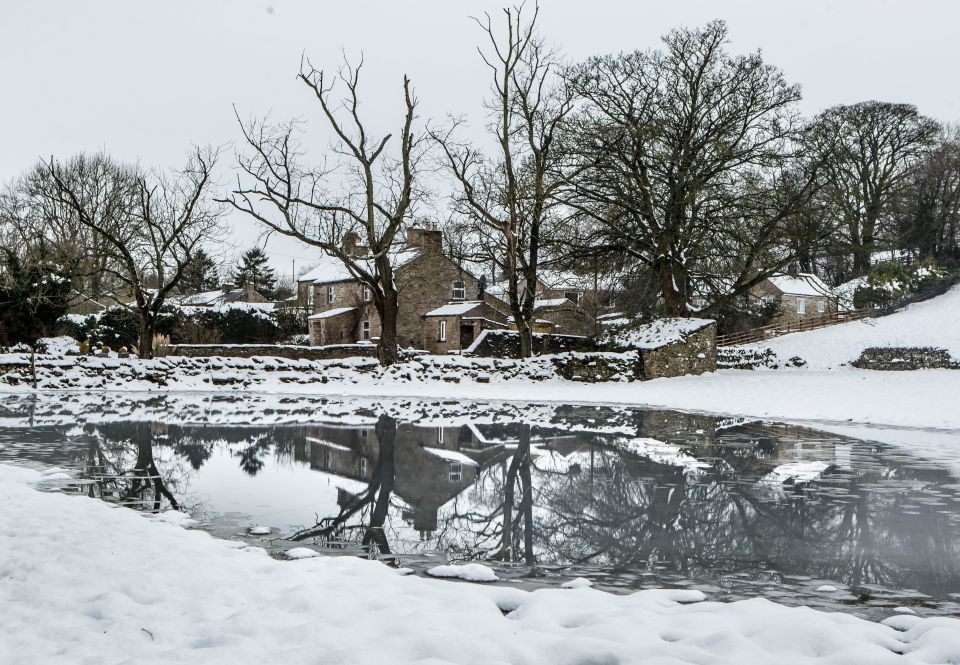 A snow covered scene near Carperby in North Yorkshire on January 16