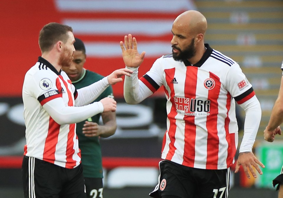 Sheff Utd celebrated after McGoldrick's header gave the hosts a sniff