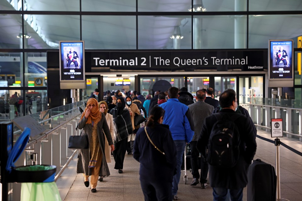 Long queues have formed at Heathrow as travellers face stricter travel restrictions