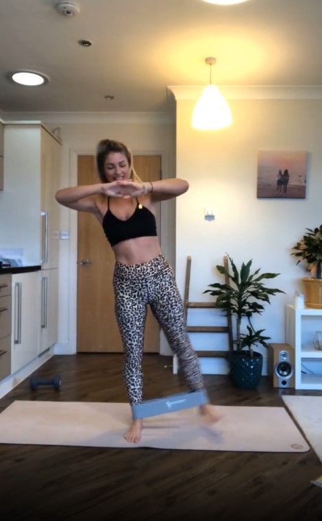 She teaches pilates in her spacious kitchen / diner